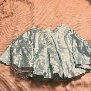 Polka Dot Flare Skirt - Light Blue and White